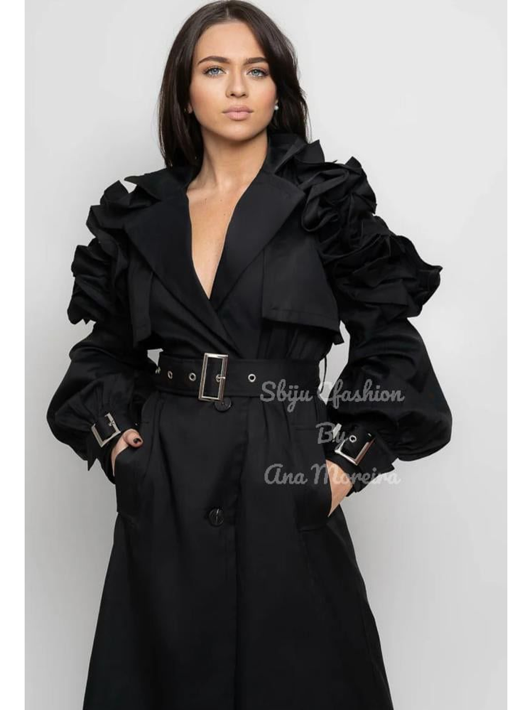 Gabardina com Folhos nas Mangas 8