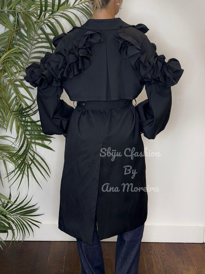 Gabardina com Folhos nas Mangas 9