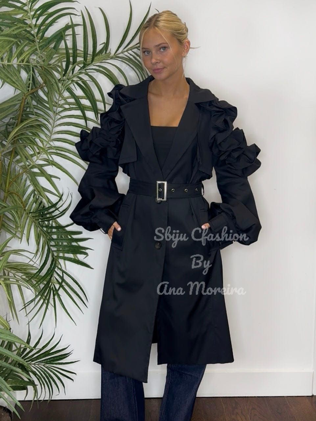 Gabardina com Folhos nas Mangas 10