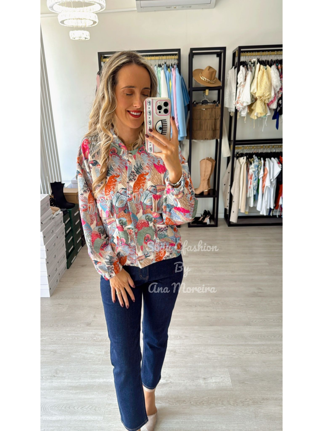 Bomber com Estampado de Pássaros 2