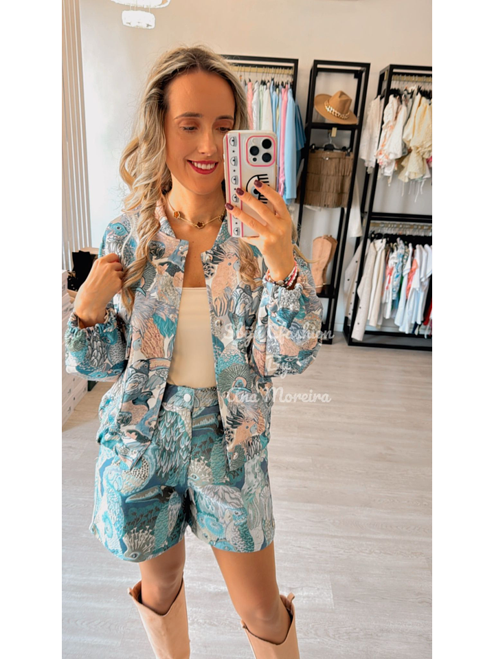 Bomber com Estampado de Pássaros 8