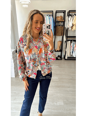 Bomber com Estampado de Pássaros