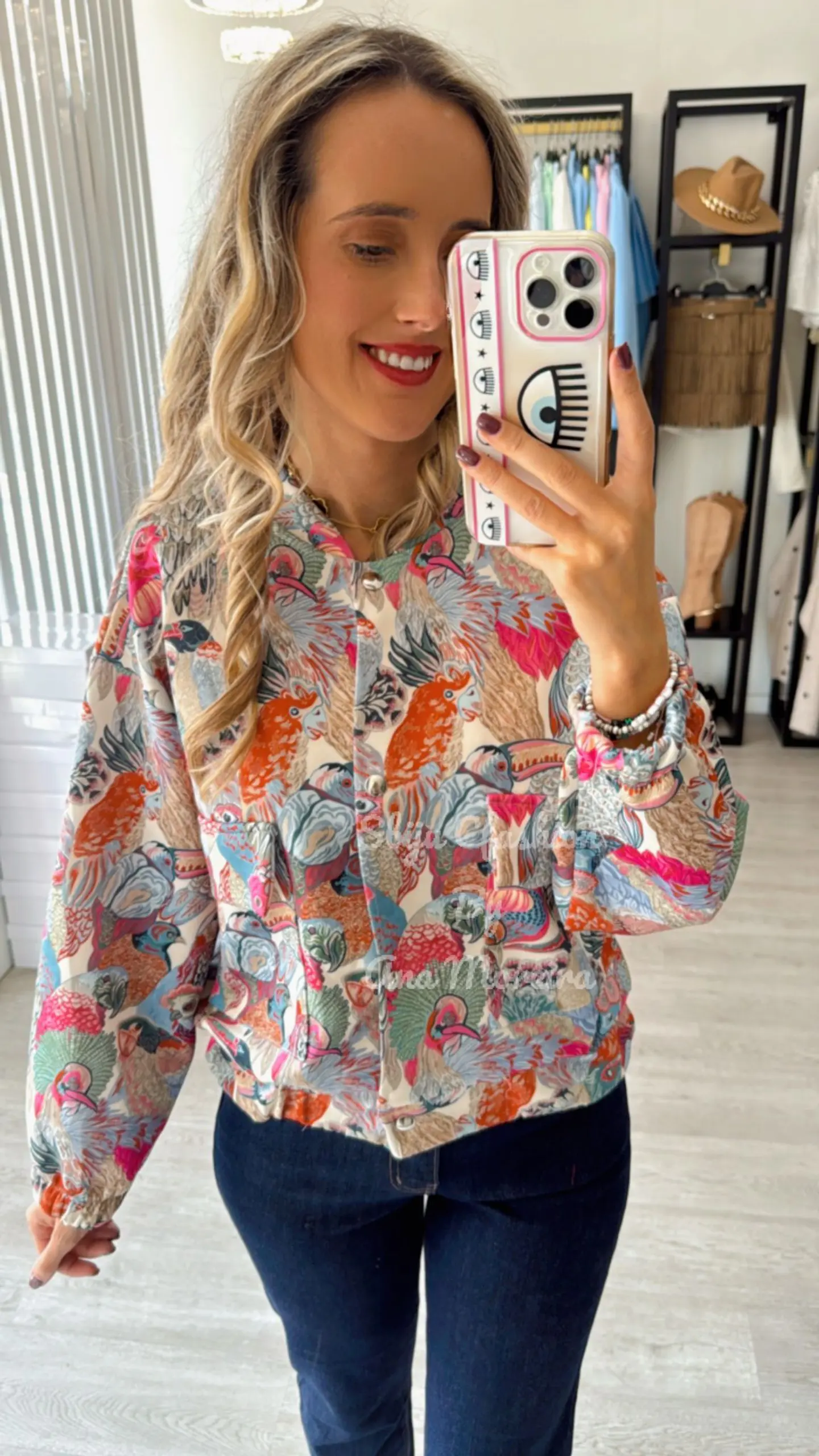 Bomber com Estampado de Pássaros 4