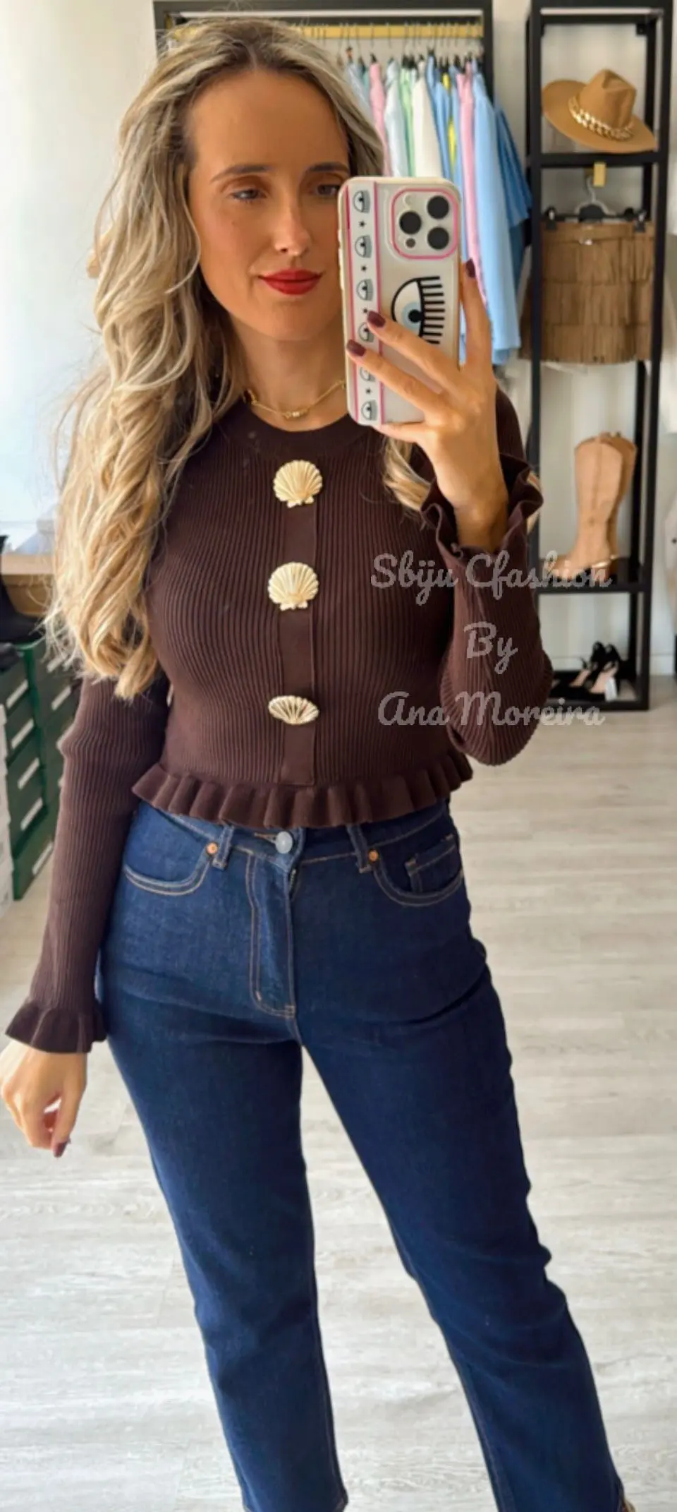 Camisola de Malha com Botões em Forma de Concha 12