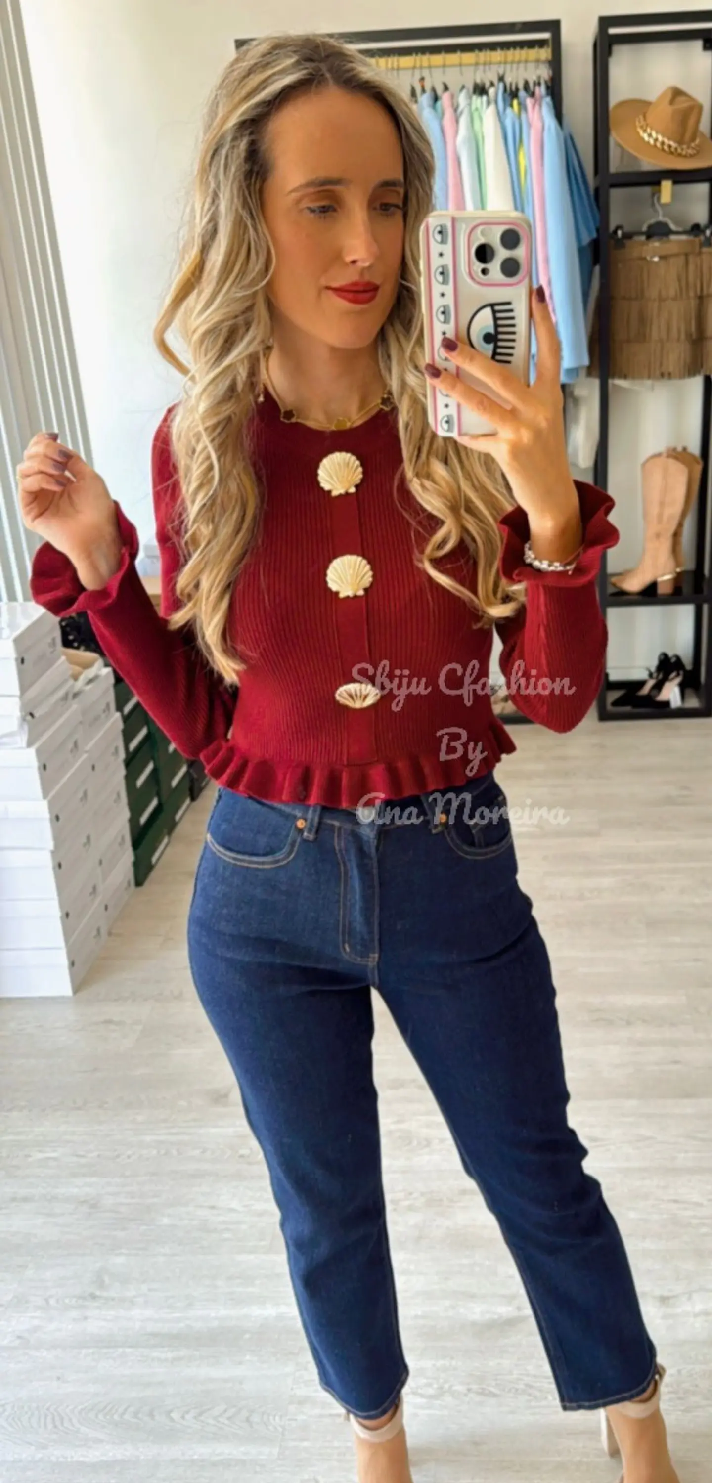 Camisola de Malha com Botões em Forma de Concha 4