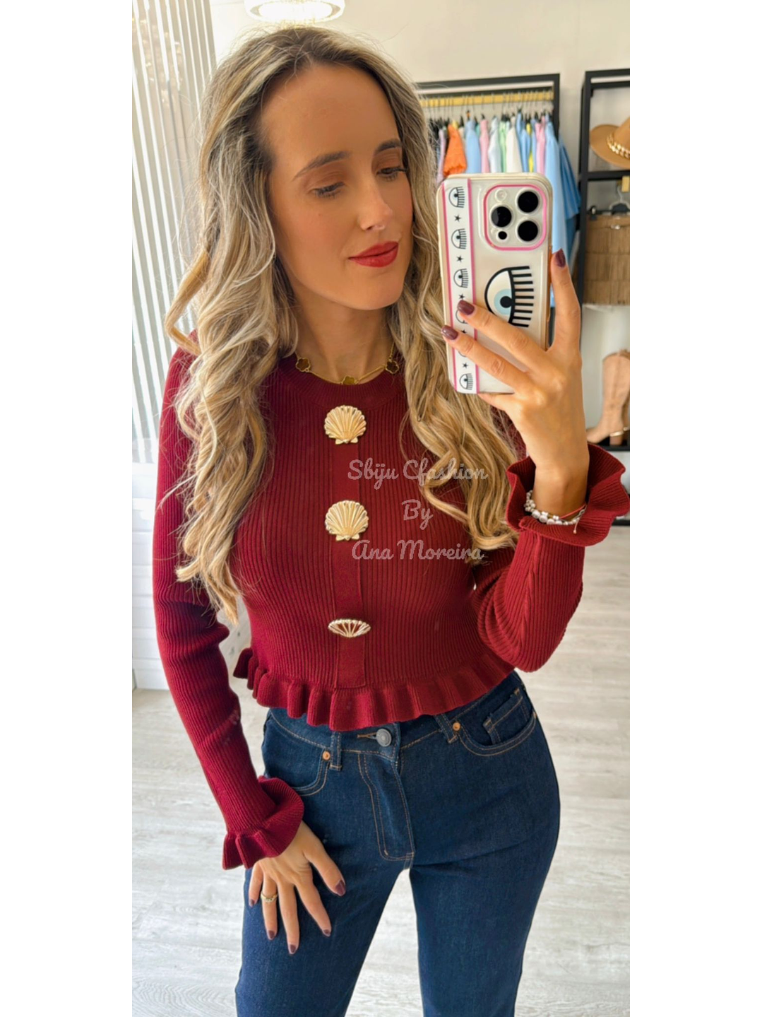 Camisola de Malha com Botões em Forma de Concha 6