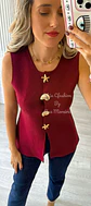 Colete em Malha com Botões Decorativos - Vorschaubild 5