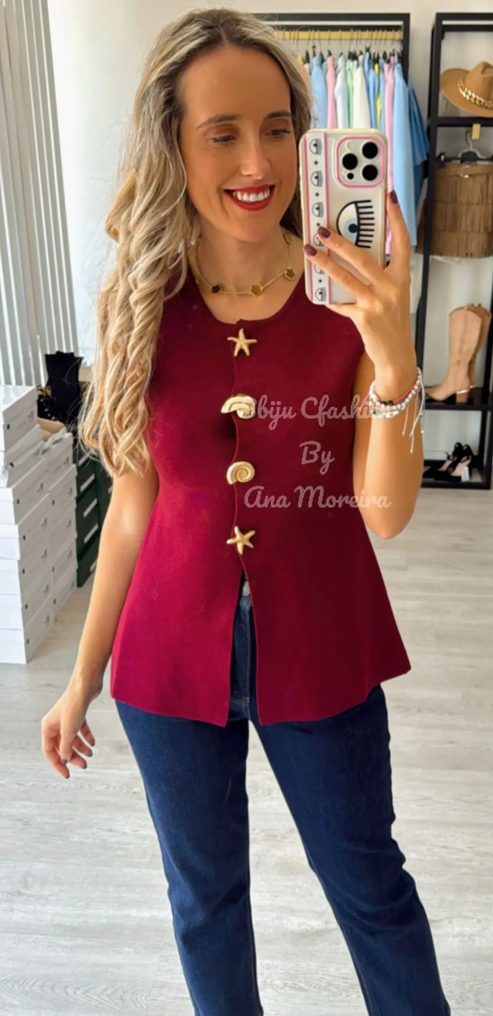 Colete em Malha com Botões Decorativos 3