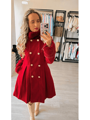 Casaco em Fazenda com Detalhe de Pelo