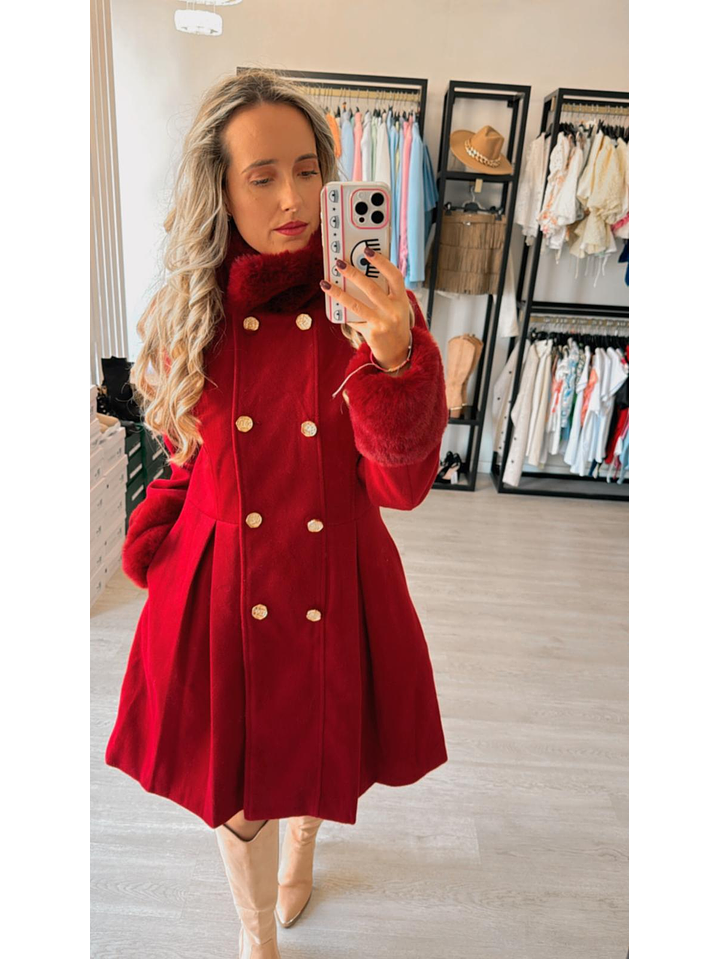 Casaco em Fazenda com Detalhe de Pelo 1