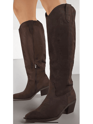 Bota Texana em Camurça Castanha