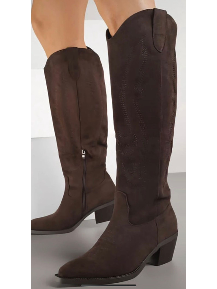 Bota Texana em Camurça Castanha 2