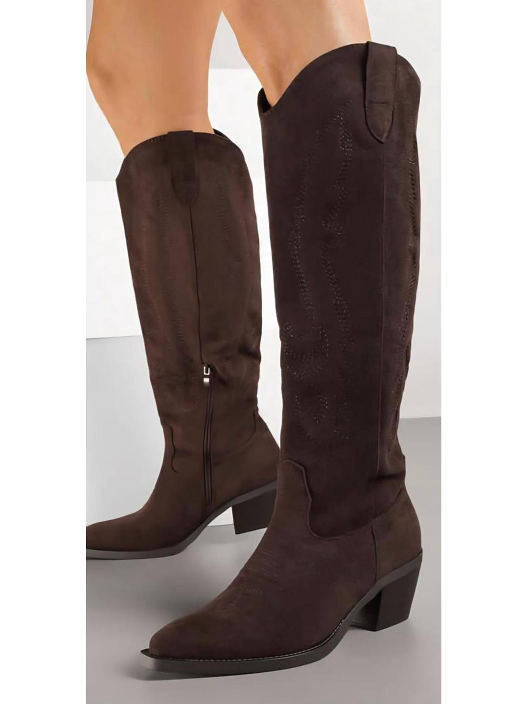 Bota Texana em Camurça Castanha 1