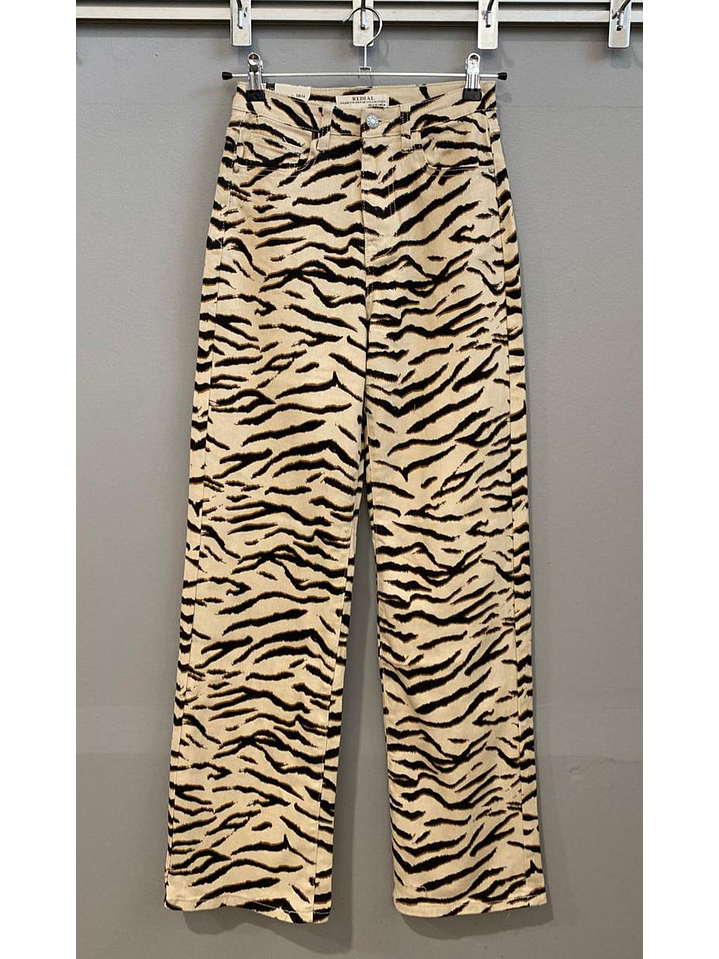 Calça de Ganga Bege com Estampa Redial 6