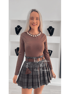 Body com Detalhe de Colar Dourado