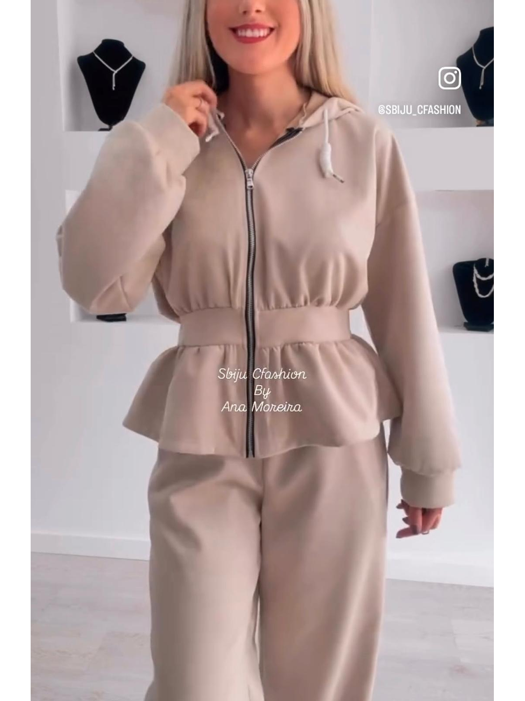 Fato de Treino com Folho em Pele de Pêssego 3