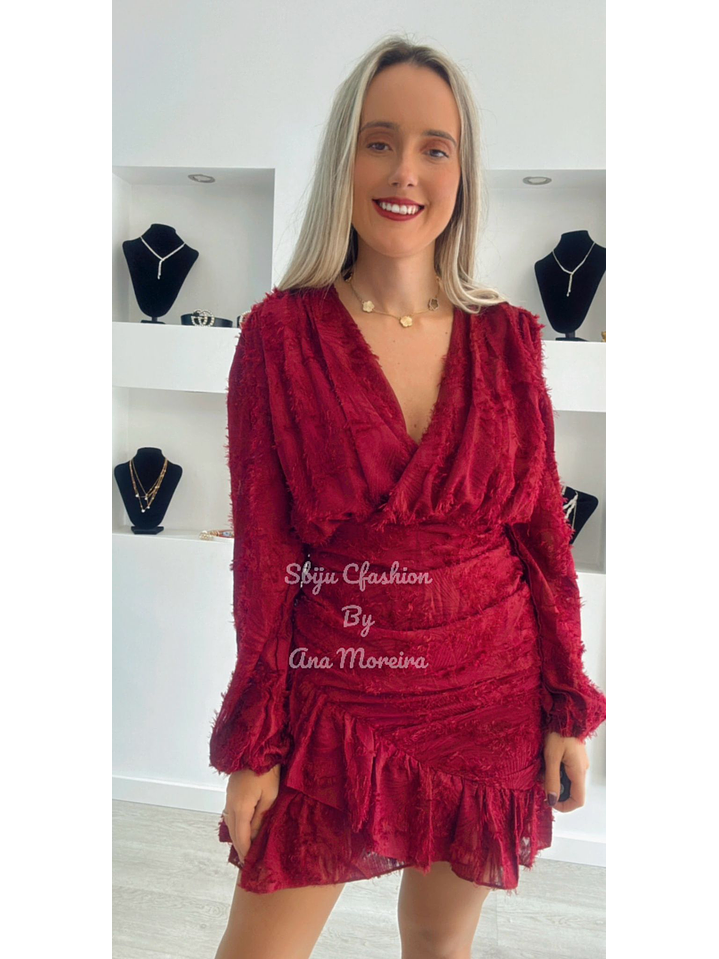 Vestido com Folho e Relevo 6