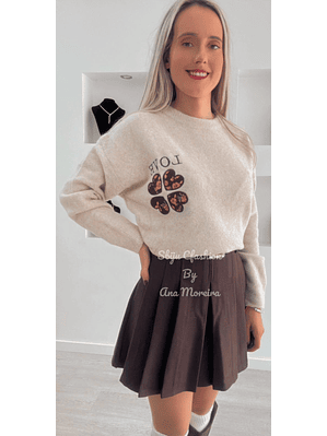 Camisola de Malha com Estampado de Trevo – TU