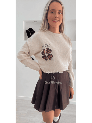 Camisola de Malha com Estampado de Trevo – TU