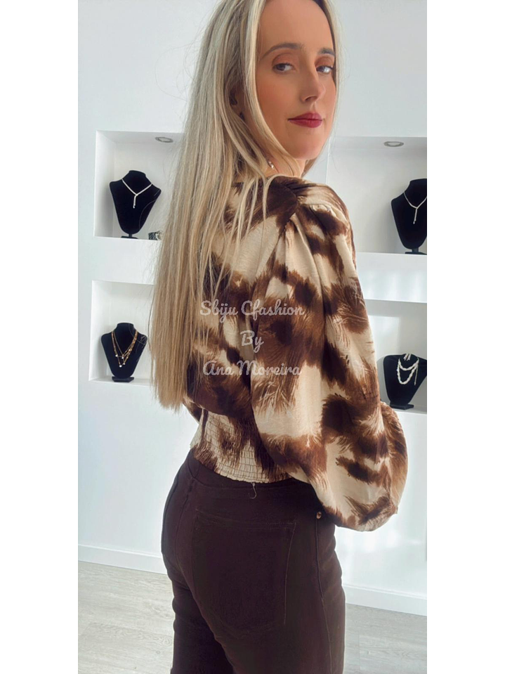 Blusa Estampada com Manga Larga  2