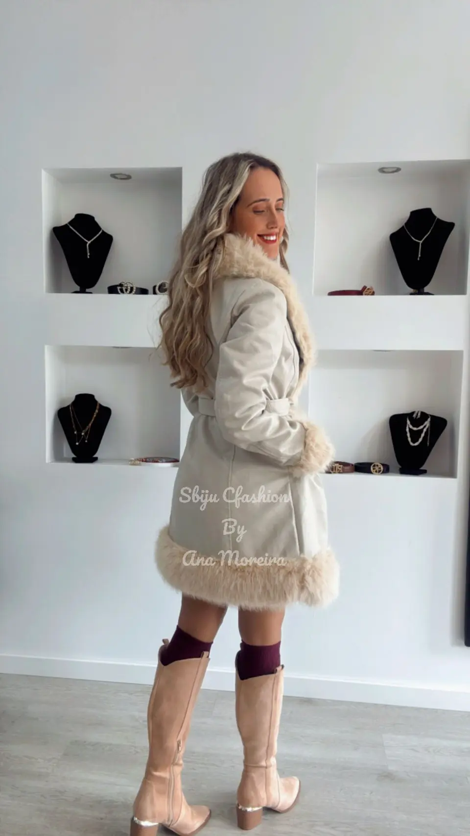 Casaco Comprido em Ecopele com Pelo 2