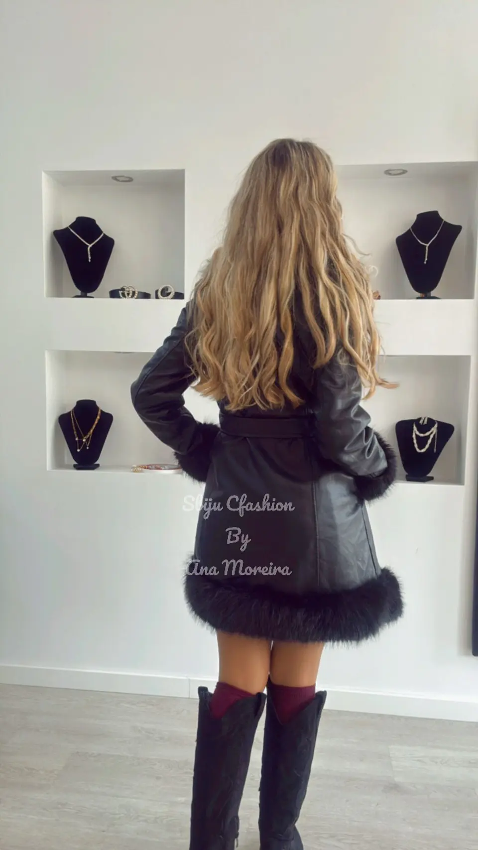 Casaco Comprido em Ecopele com Pelo 8