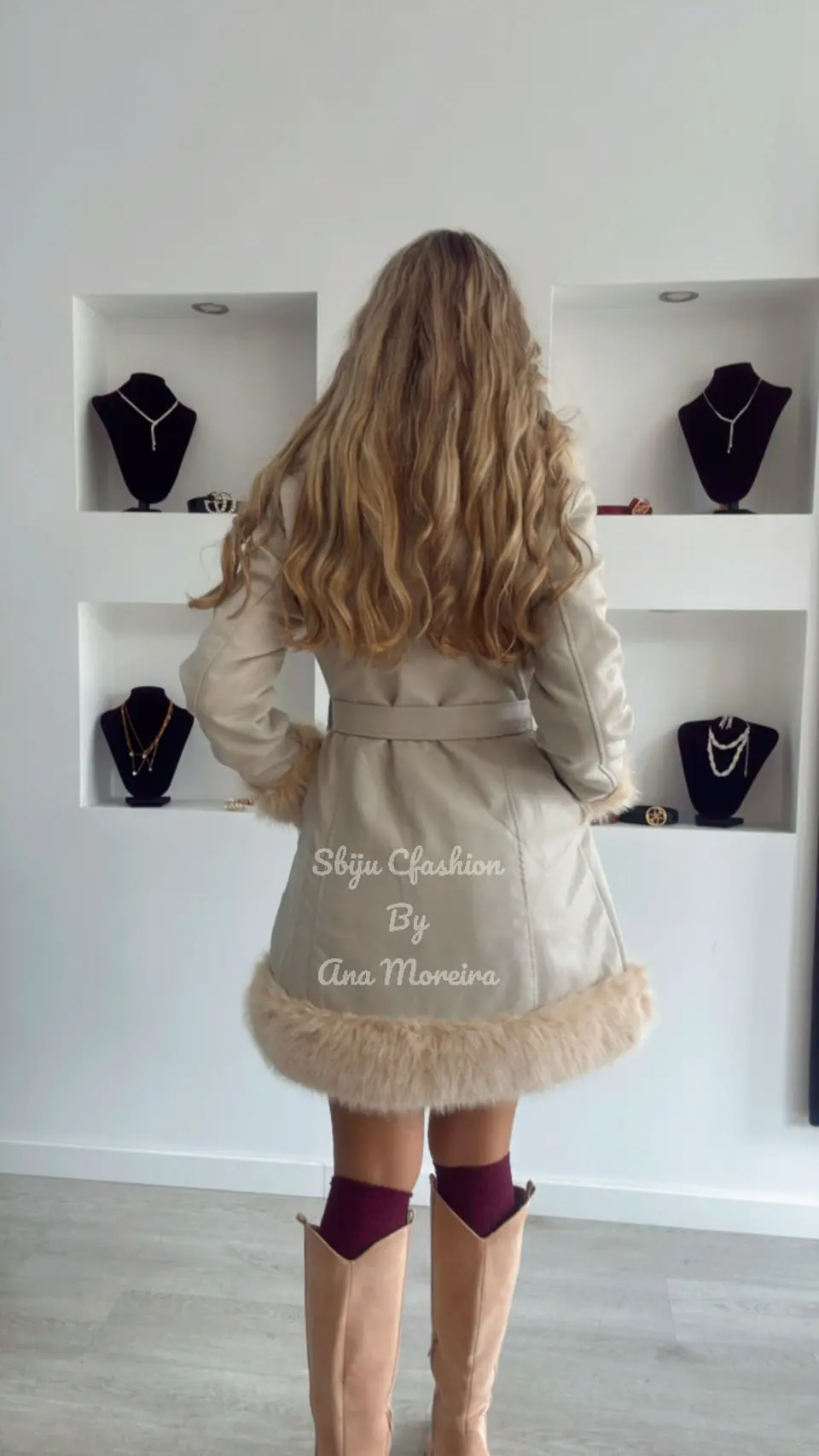 Casaco Comprido em Ecopele com Pelo 4