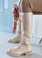 Botas de Cano Alto Bege com Cordão - Vorschaubild 1