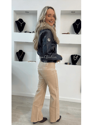 Casaca em Ecopele com Gola Removível