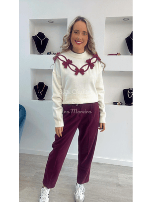 Camisola de Malha com Detalhe de Laços - TU