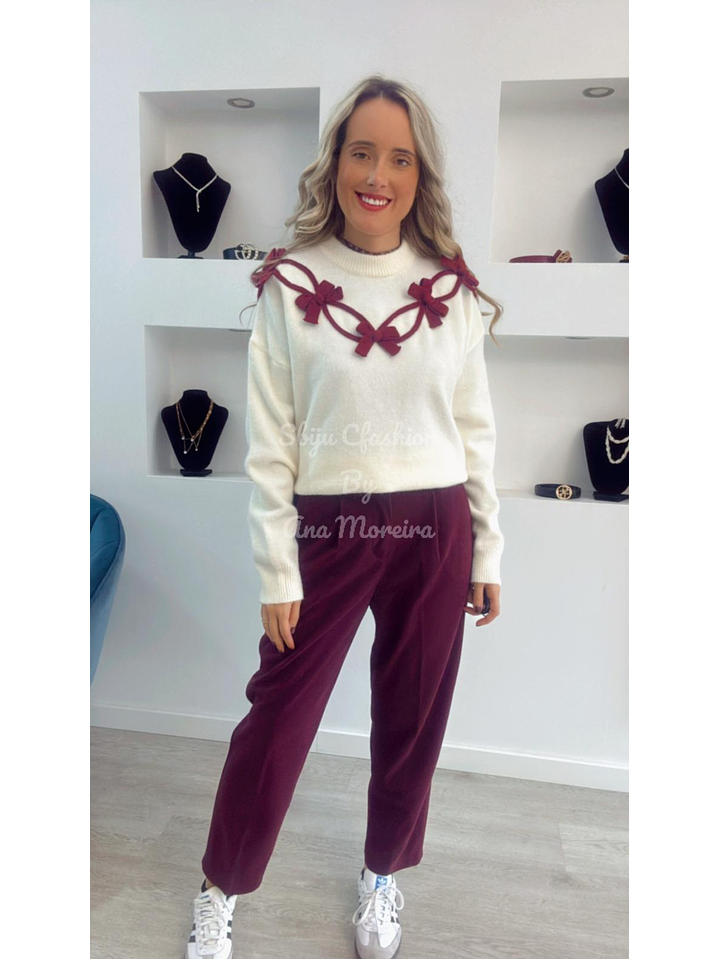 Camisola de Malha com Detalhe de Laços - TU 1