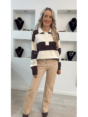 Polo às Riscas com Fecho - TU