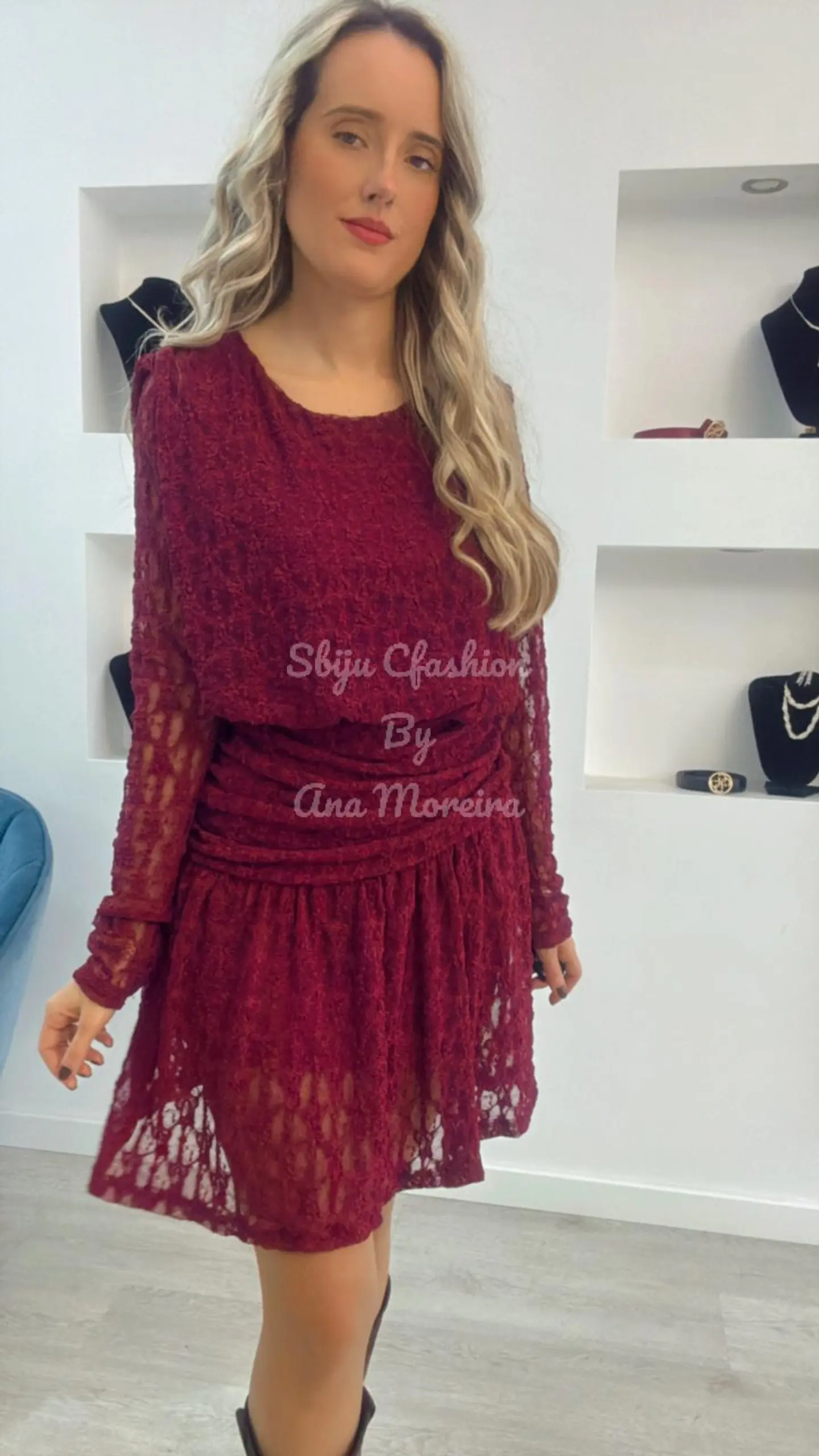 Vestido Rendado Drapeado - TU 3