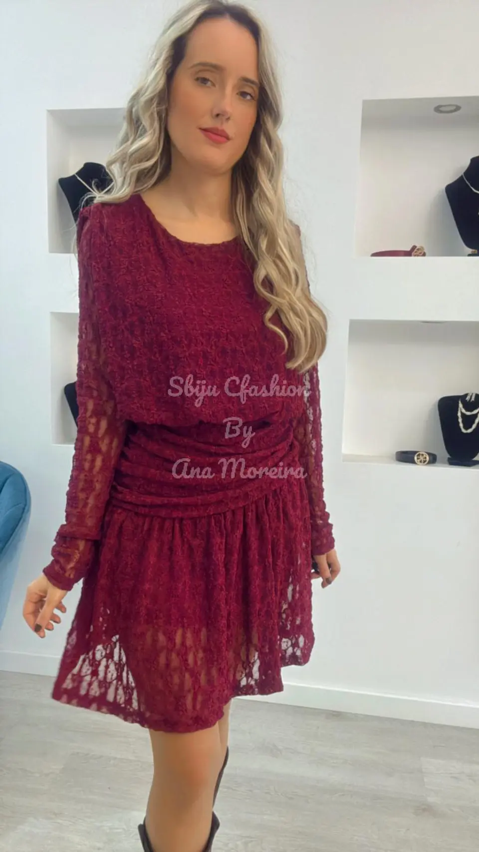 Vestido Rendado Drapeado - TU 3