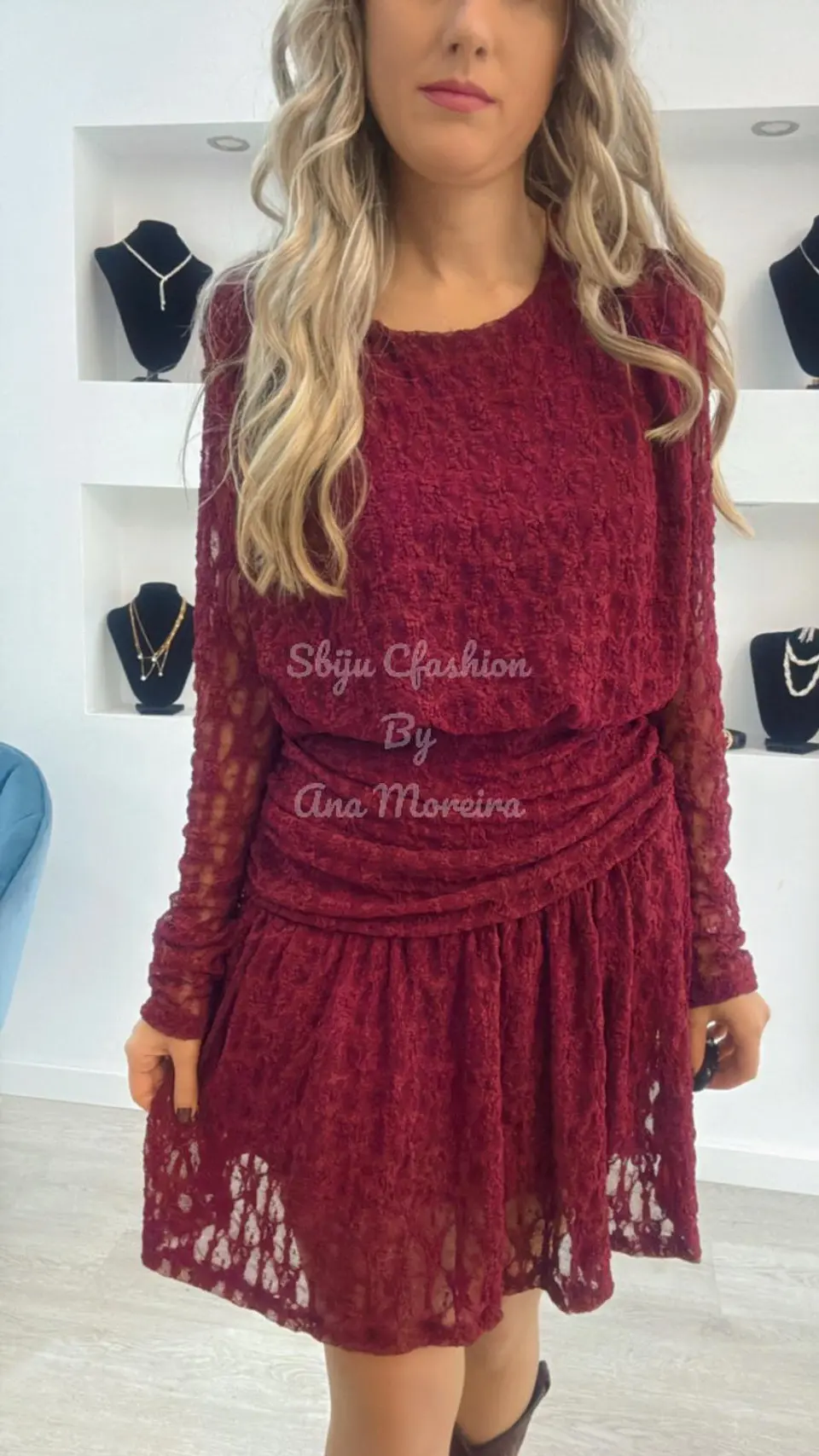 Vestido Rendado Drapeado - TU 5