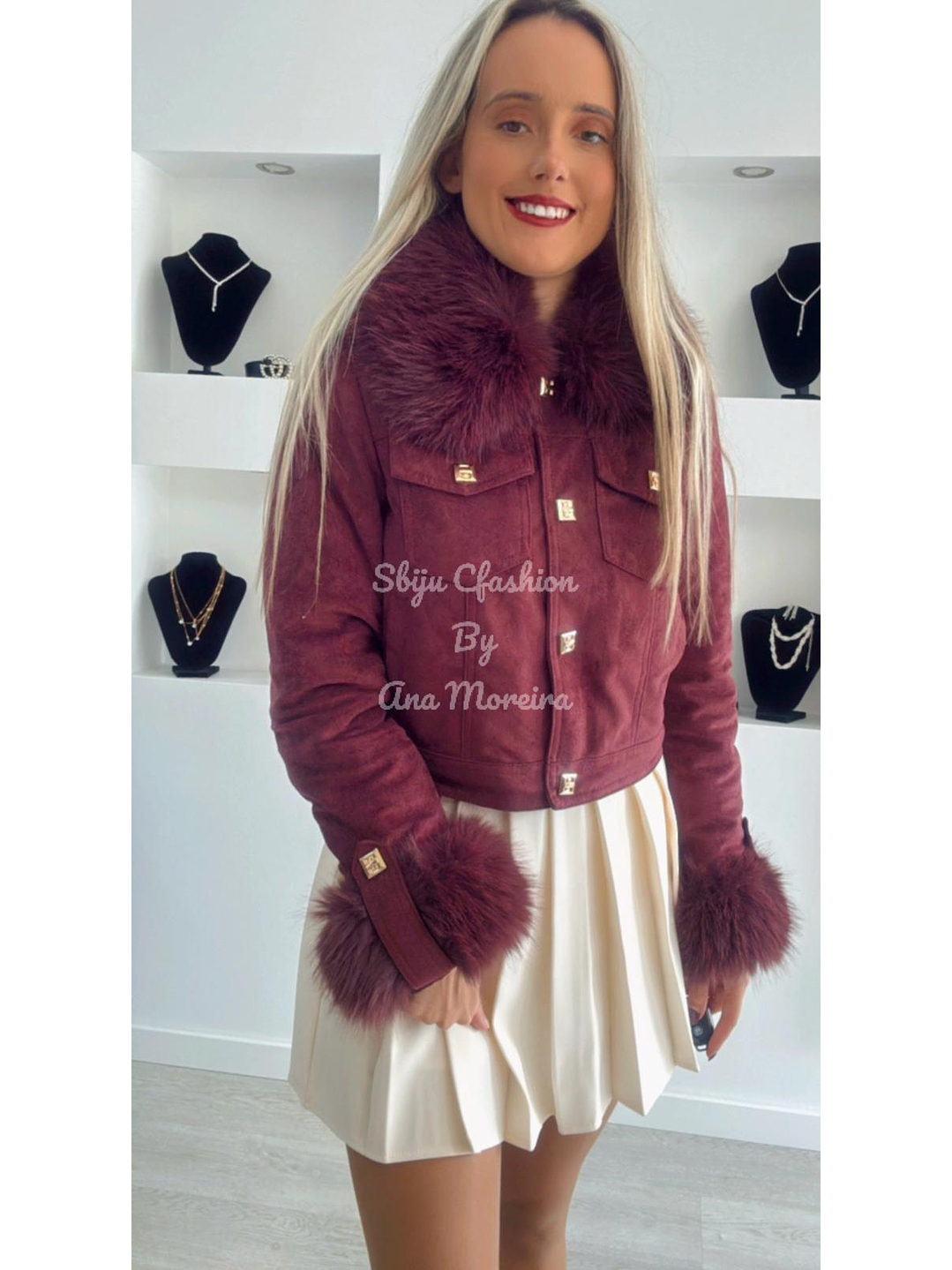 Casaca em Pele de Pêssego com Pêlo 1