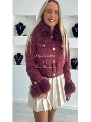 Casaca em Pele de Pêssego com Pêlo