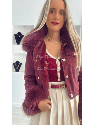 Casaca em Pele de Pêssego com Pêlo