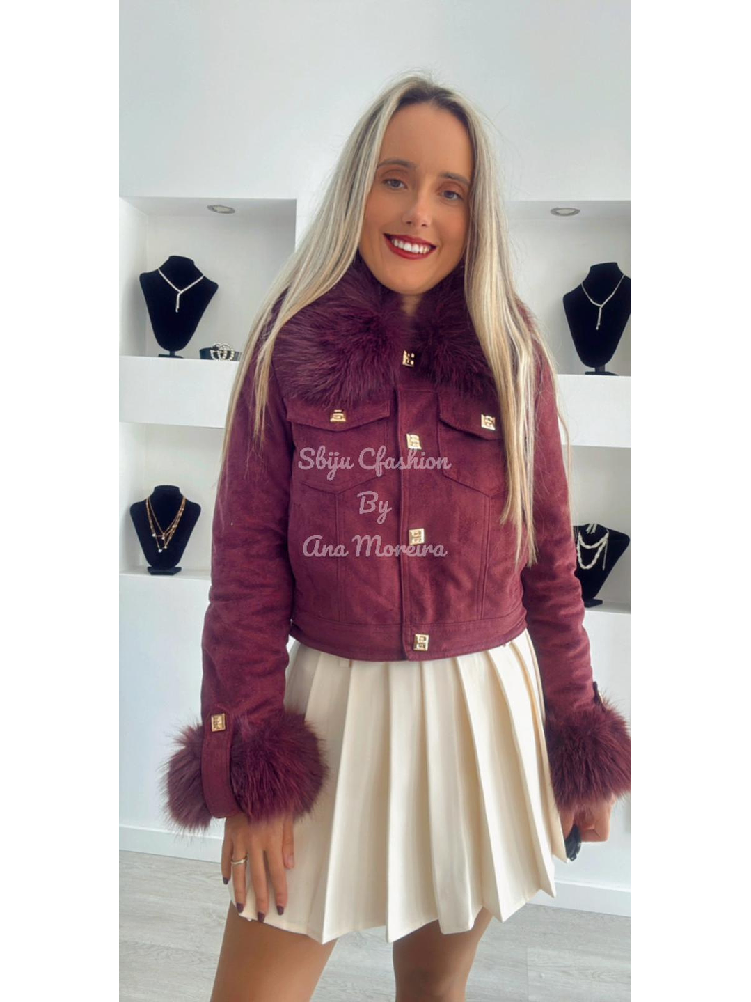 Casaca em Pele de Pêssego com Pêlo 8