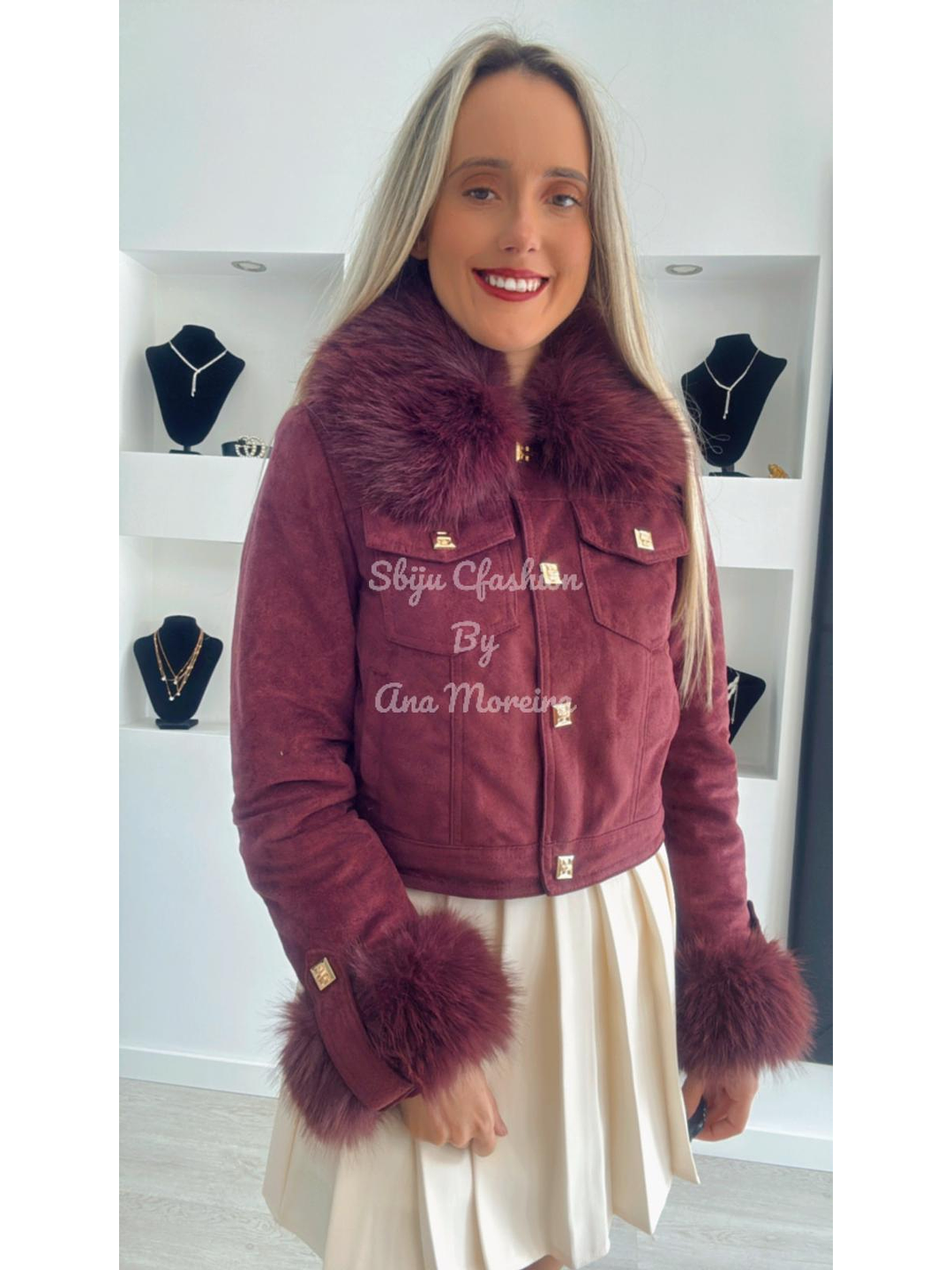 Casaca em Pele de Pêssego com Pêlo 11