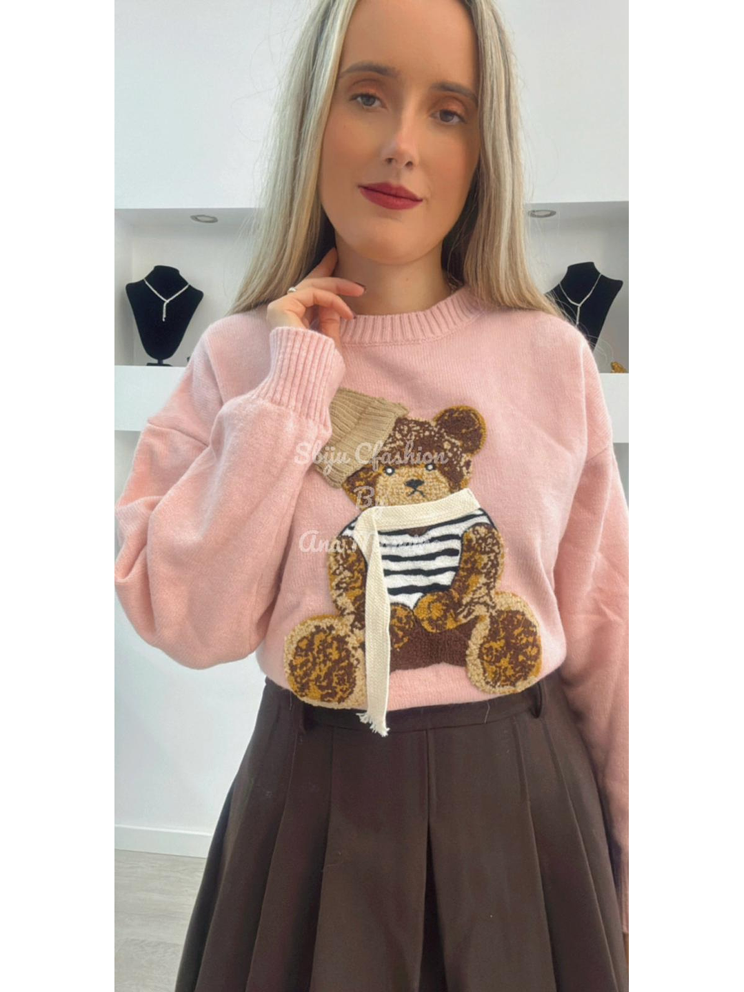 Camisola de Malha com Detalhe de Urso - TU 6