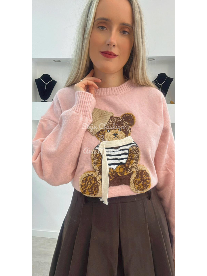 Camisola de Malha com Detalhe de Urso - TU 6