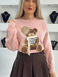 Camisola de Malha com Detalhe de Urso - TU - Thumbnail 5