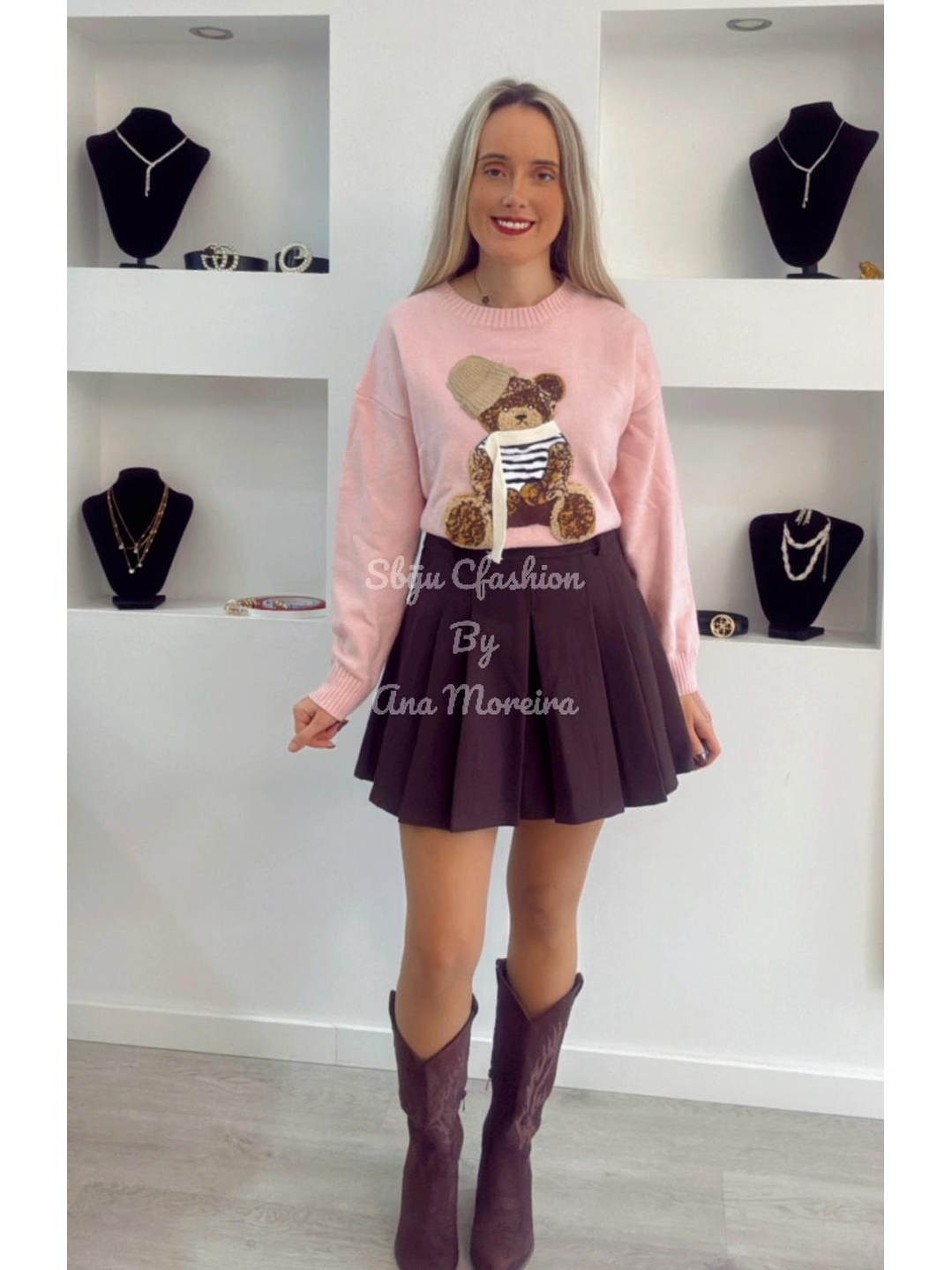 Camisola de Malha com Detalhe de Urso - TU 2