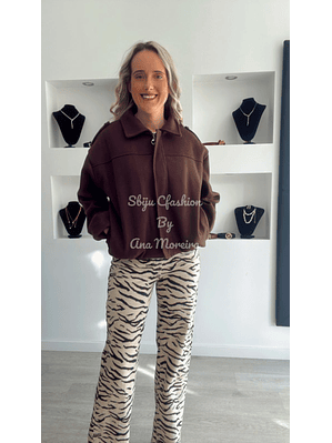 Casaco em Fazenda com Elástico na Cintura - TU