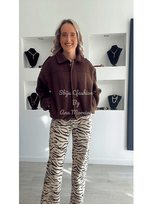 Casaco em Fazenda com Elástico na Cintura - TU