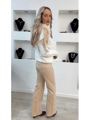 Camisola com Capuz e Gola de Pêlo - TU