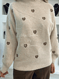 Camisola de Malha com Gola e Corações Castanhos - TU - vignette 3