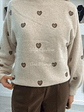 Camisola de Malha com Gola e Corações Castanhos - TU - vignette 5