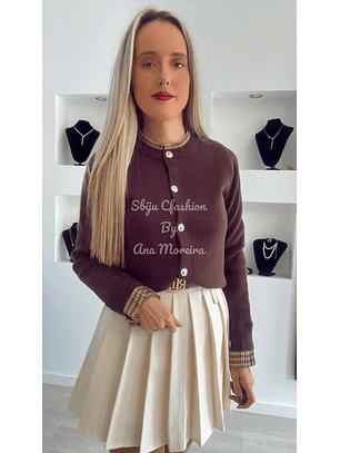 Casaco em Malha com Detalhe no Punho e na Gola - TU